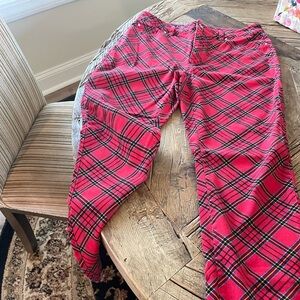 Charter Club Red Plaid Pants Straight Leg Size 8